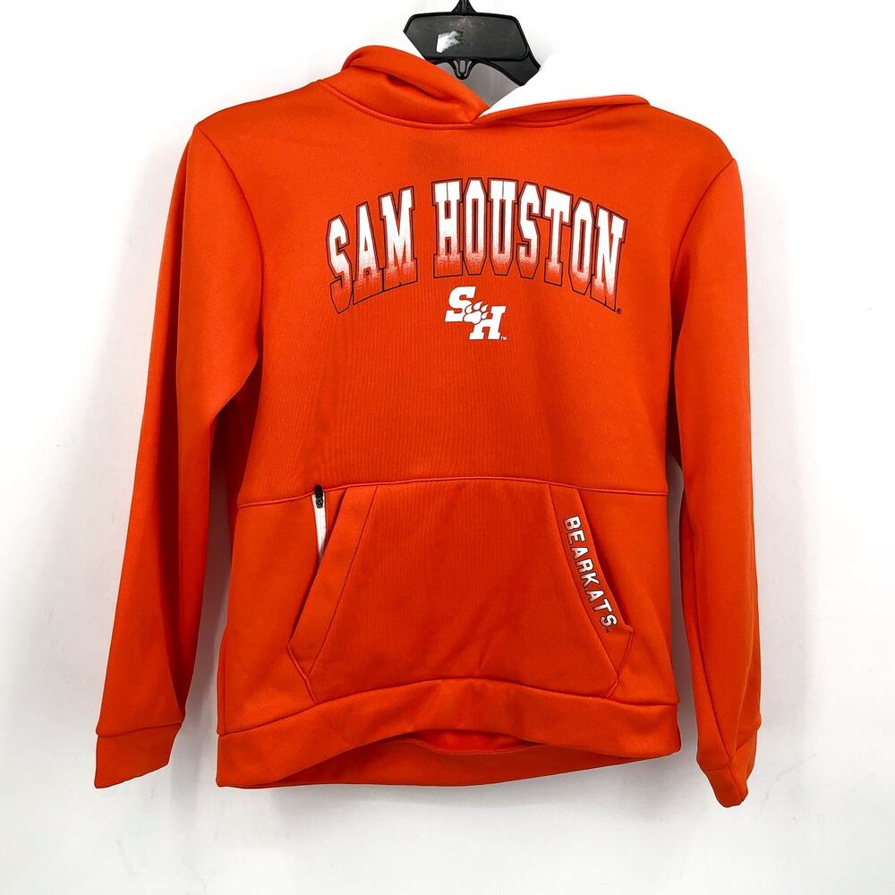 COLOSSEUM Youth Sam Houston Pullover Hoodie Sweatshirt Large Orange Fleece NWT